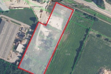 Donji Miholjac, industrijska zona, atraktivno zemljište na TOP lokaciji, 12080 m2
