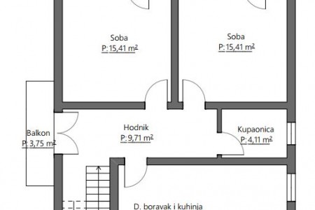 Belišće, kuća katnica, Starovalpovački put, 211,22 m2