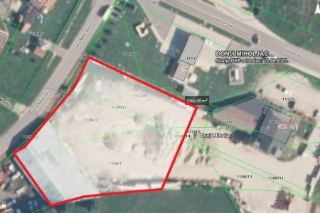 Donji Miholjac, industrijska zona, zemljište sa nadstrešnicom, 3366 m2