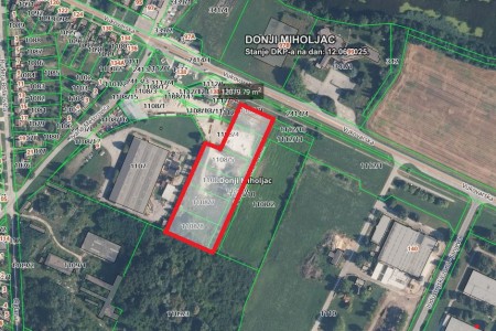 Donji Miholjac, industrijska zona, atraktivno zemljište na TOP lokaciji, 12080 m2